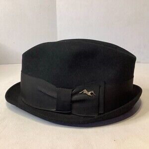 Vintage Van Dyke Clothiers Champ Felt Hat Cap Kasmir Finish Black Size 7 1/4